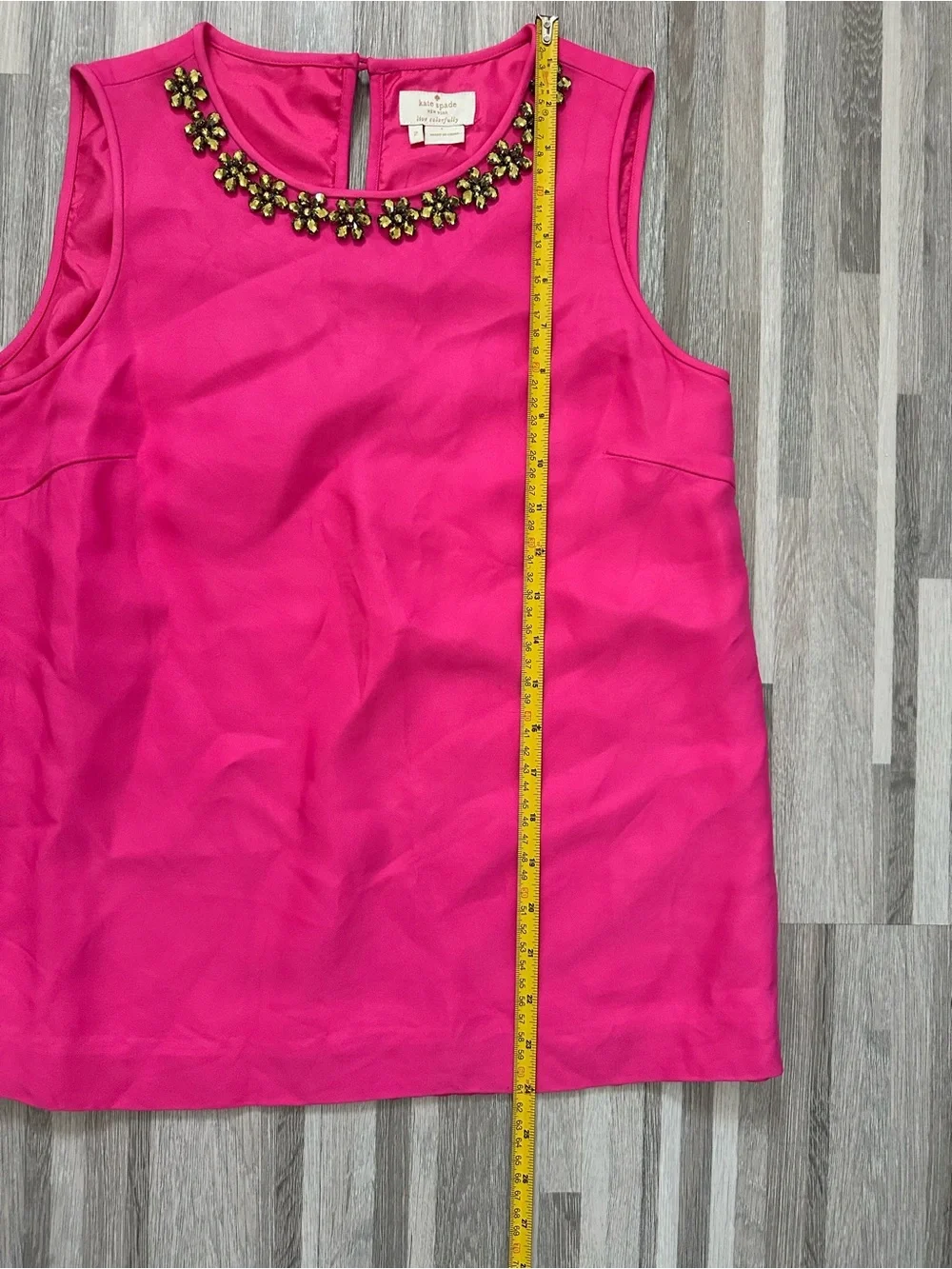 Kate Spade New York blouse Fuchsia with embellishments Floral design, size 2
